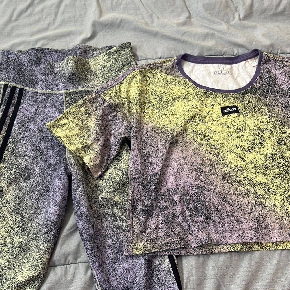Adidas crop top and leggings set